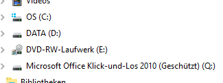 USB Anschluß in meinen Laptop gesteckt, allerdings wird die Externe nicht in der Liste aufgeführt