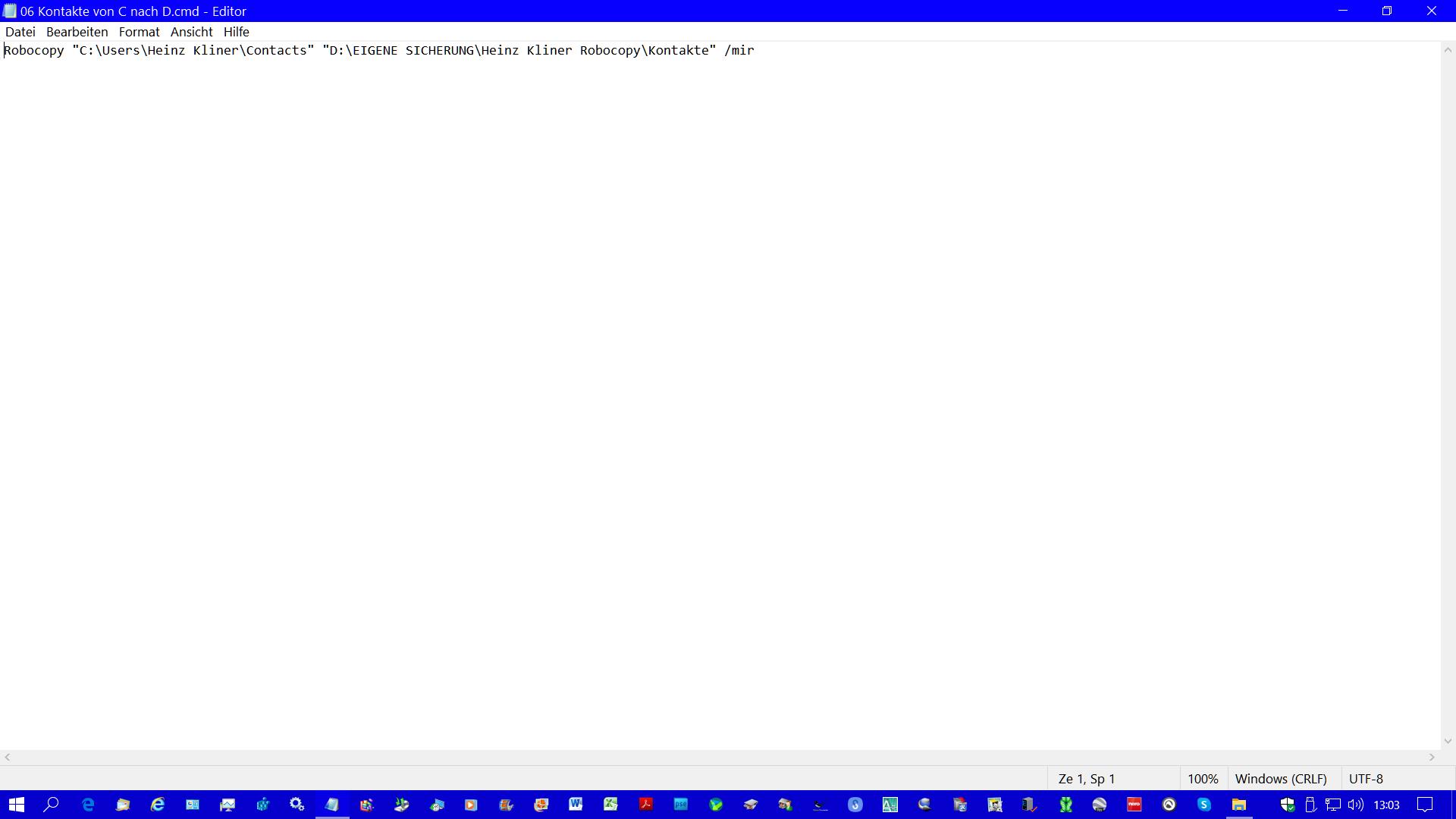 Problem: Sicherung mit Robocopy