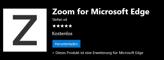 Edge Browser - separate Zoomgröße pro Seite dauerhaft einstellen ?