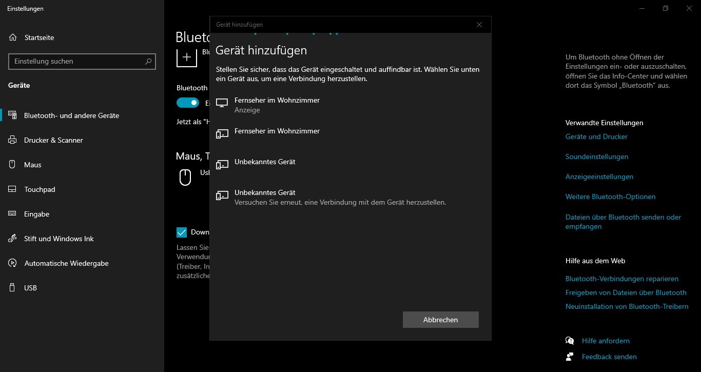Bluetooth findet mein Gerät nicht