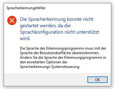 W10: Spracherkennung funktioniert nicht mehr