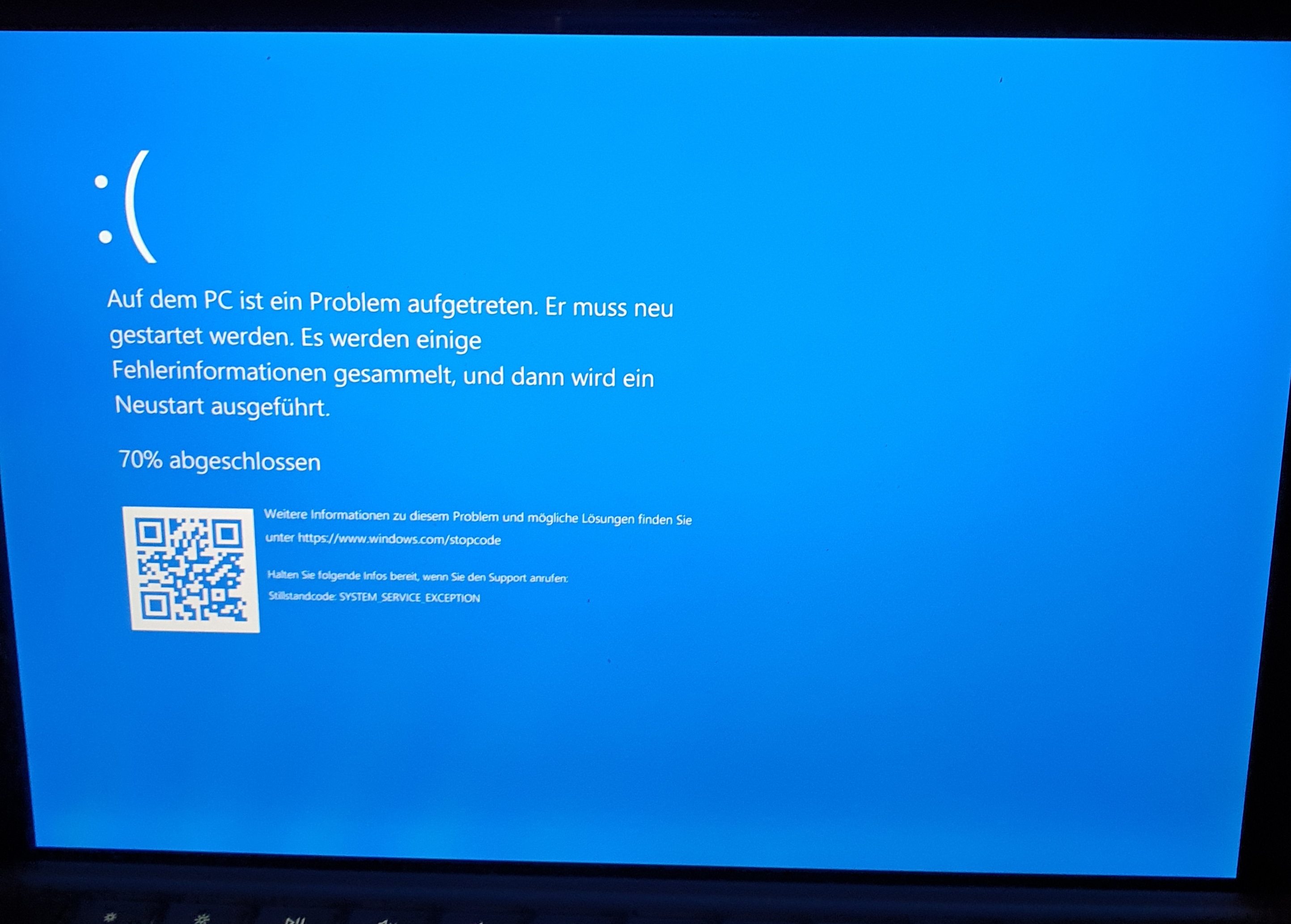 Fehlermeldung beim einschalten des Surface - Pro 6