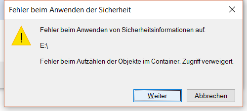 Zugriff verweigert auf externe Festplatte über USB-C Hub
