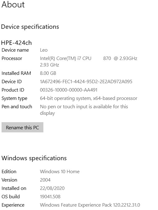 Feature update to Win 10, version 20H2 2 FAILED with error 0x80070002