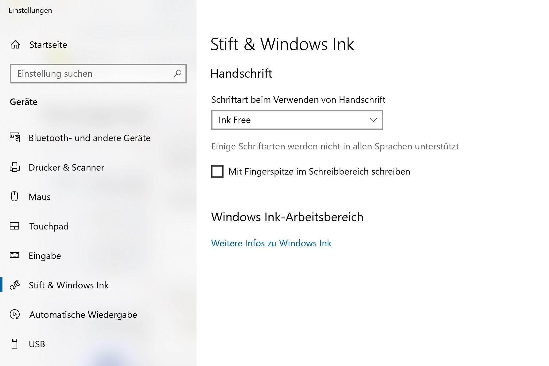 Stift & Windows Ink Einstellungen werden mir nicht korrekt angezeigt / Surface Pen...
