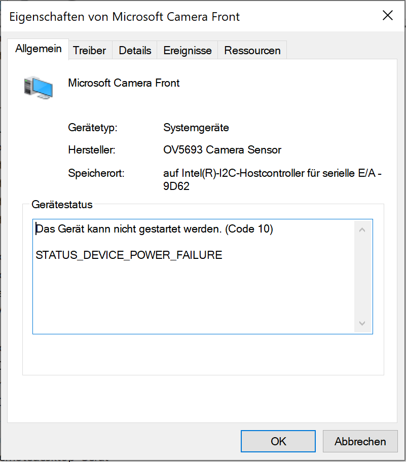 Kameras in Surface Pro 4 funktionieren nicht.