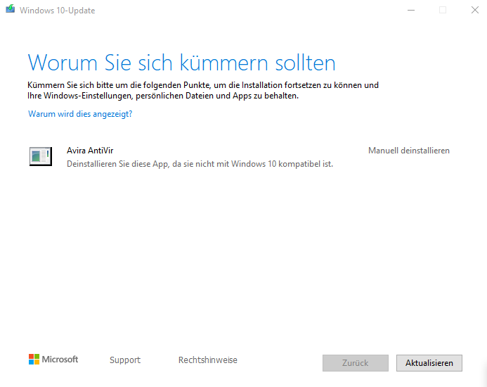 Was tun wenn Windows infolge eines Updates, aufgrund nicht vorhandender kompatiblität, die...