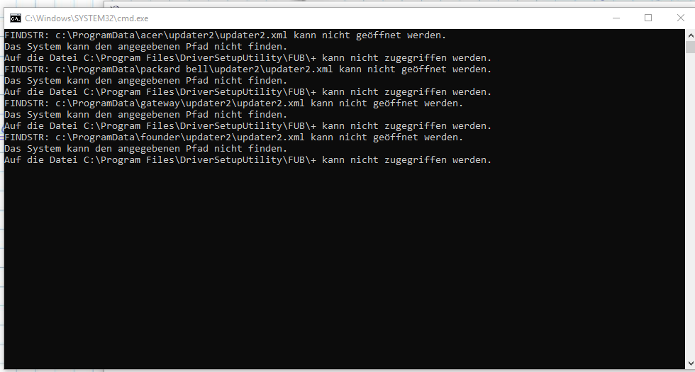 CMD Fenster mit verschiedenen Dateipfaden (Updater) wird immer wieder angezeigt