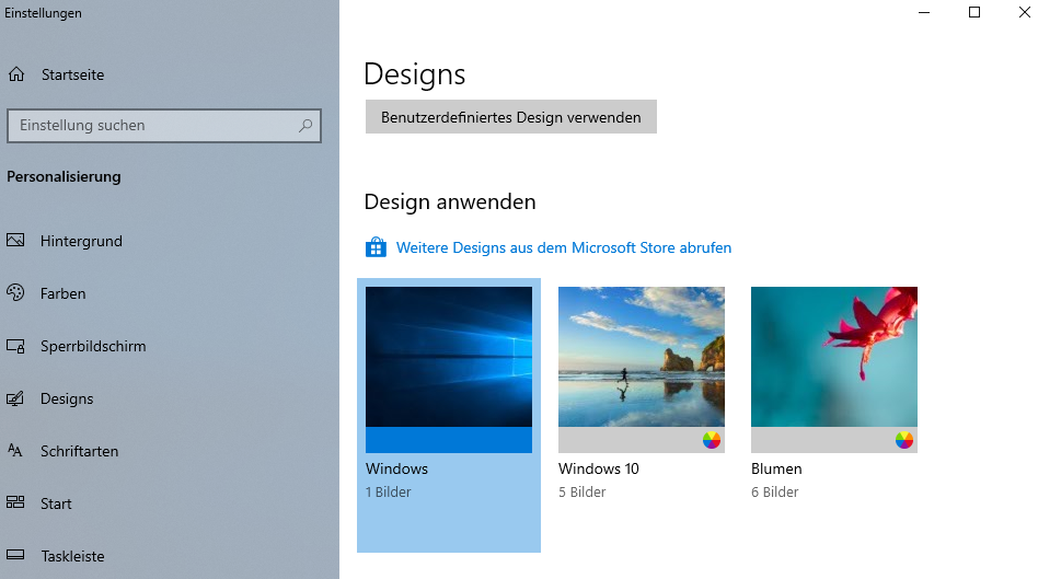 Design-Synchronisation funktionert bei Build 17763.292 nicht