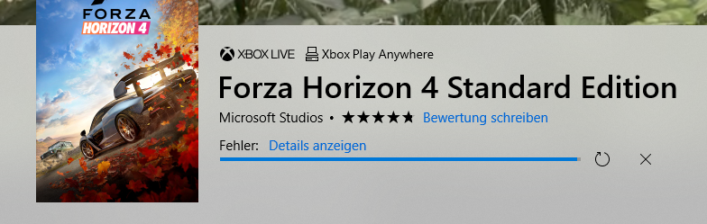 Forza Horizon 4 installiert nicht