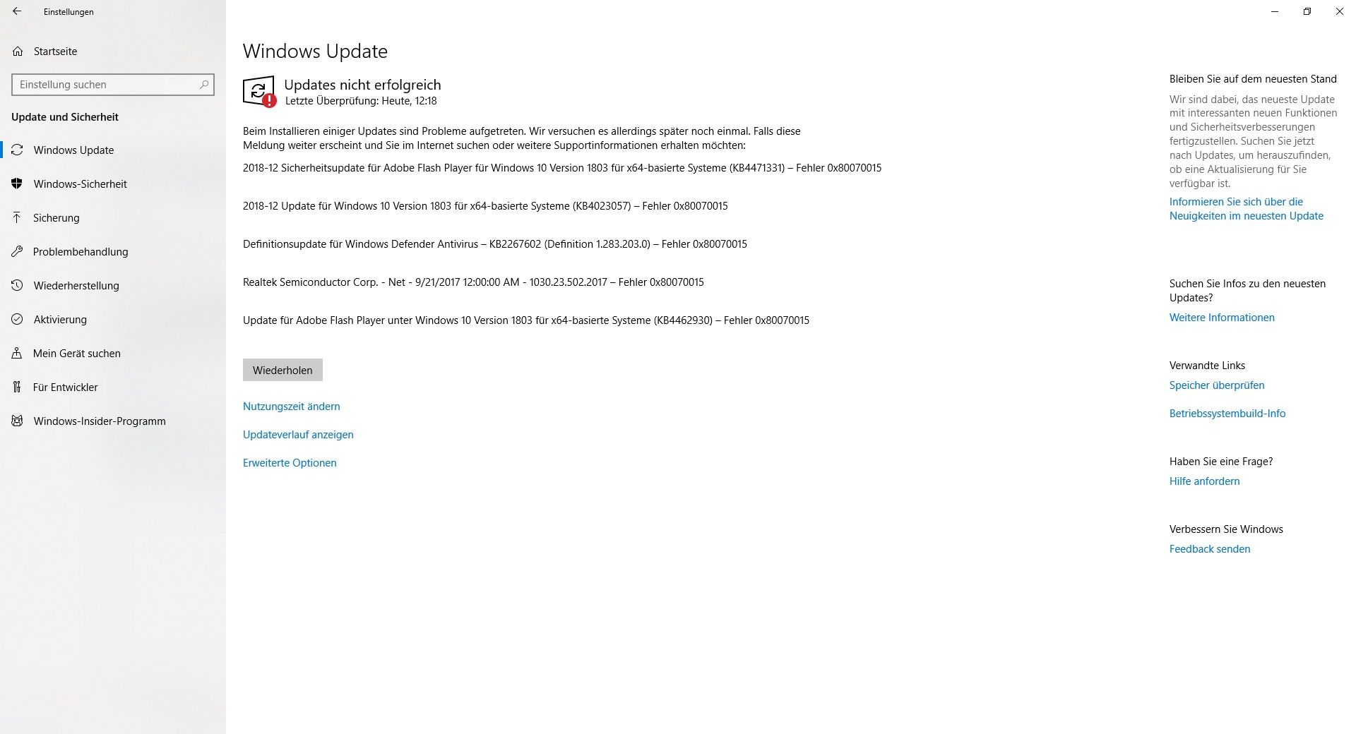 Probleme mit Windows Update