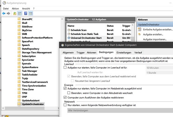 Universal Orchestrator Start - Task in der Aufgabenplanung