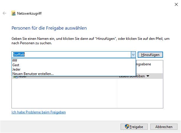 Ordnerfreigabe für nur einen bestimmten PC im Netzwerk