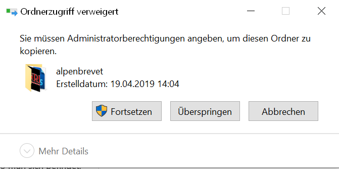 Zugriff verweigert bei Datei-Operationen