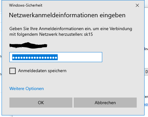 Windows10 Netzlaufwerk Verbindung zu Server 2019 erfordert zweite unbekannt Authentifizierung