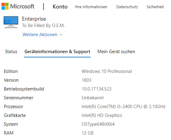 "Ich habe kürzlich die Gerätehardware geändert" Option nicht für Reaktivierung von Windows...