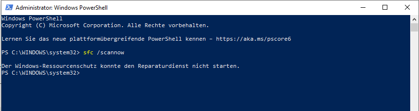 Windows Update Seite Fehler leeres Fenster!