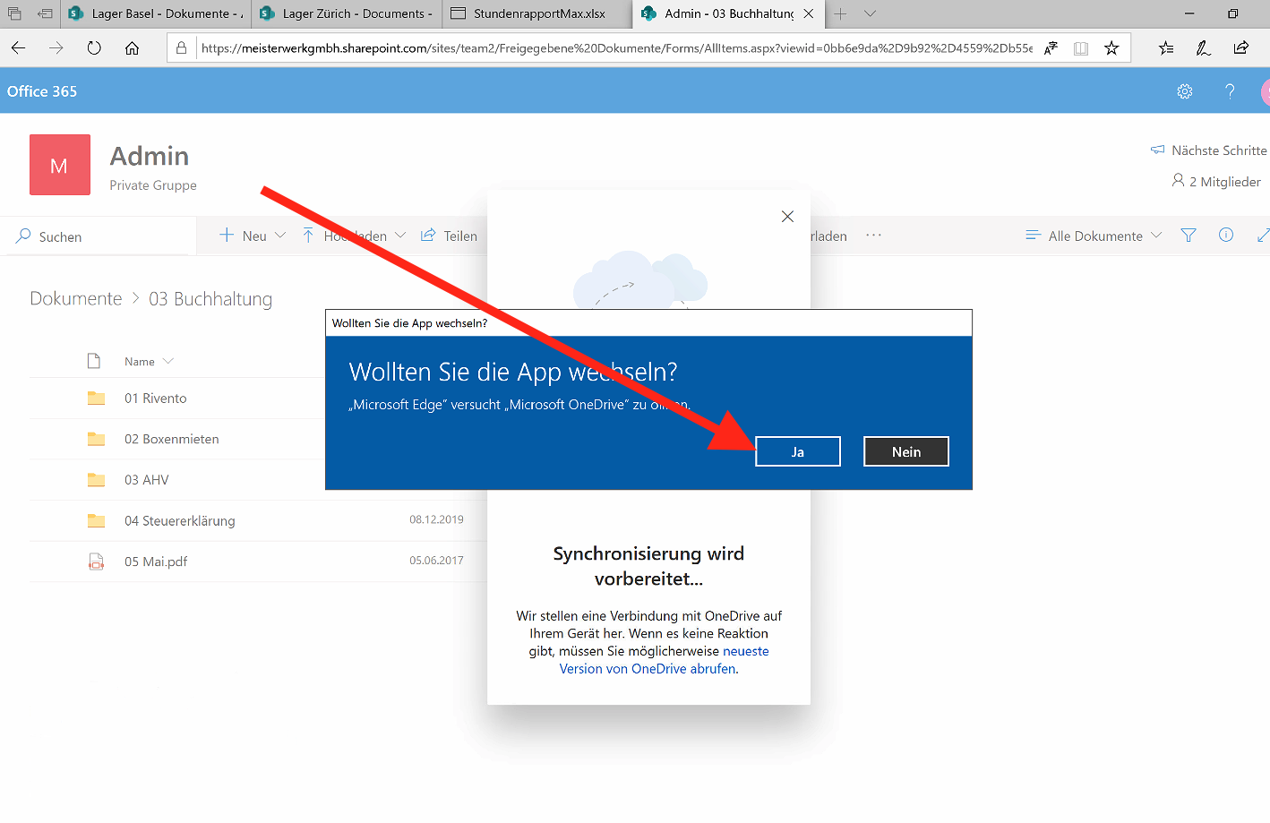 Share kann von Gast-Benutzer nicht synchronisiert werden