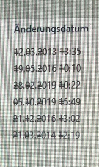 Gleichheitszeichen bei Datumsanzeige