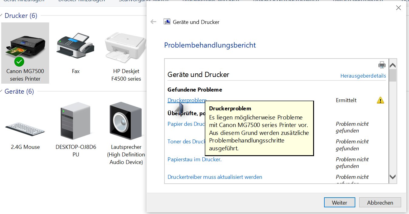 Windows 10/64 20H2 -Update KB 8000502:  ein weiteres Druckerproblem!