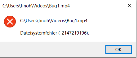 .mp4 Dateien lassen sich nicht mehr abspielen.