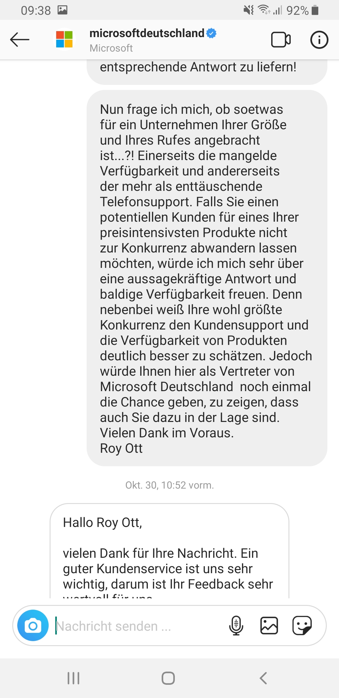 Verfügbarkeit und Kundensupport - ernsthaft?!