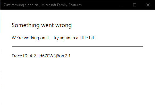 Plötzlich Microsoft Family Features aktiviert nach Windows Update