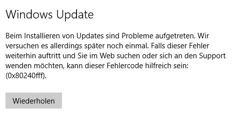 Updatefehler