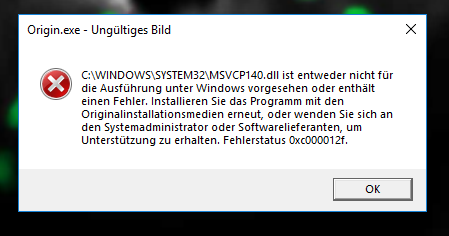 Fehlerstatus 0xc000012f. Wie behebe ich den Fehler?