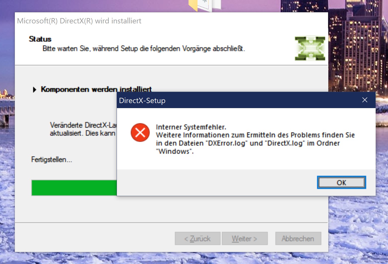 DirectX Installationsfehler bei HitFilm Installation XAudio2 / DirectX installation error...