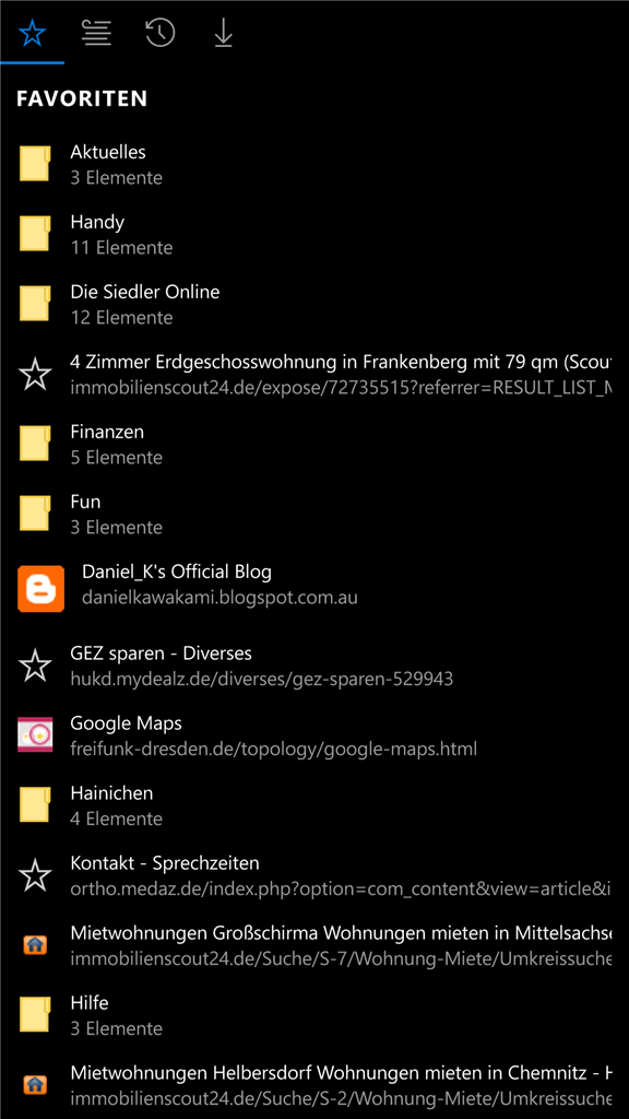 Microsoft Edge Favoriten und Co.