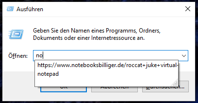 Verlauf im Ausführenfenster löschen