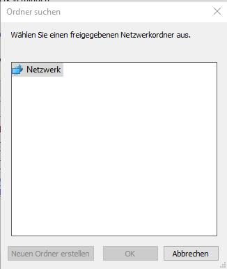 Win 10 - Netzwerk verbinden - Unter durchsuchen werden keine Ordner angezeigt