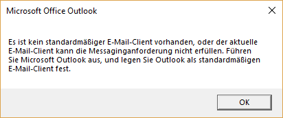 Windows 10 - Meldung: Kein standardmäßiger E-Mail-Client vorhanden