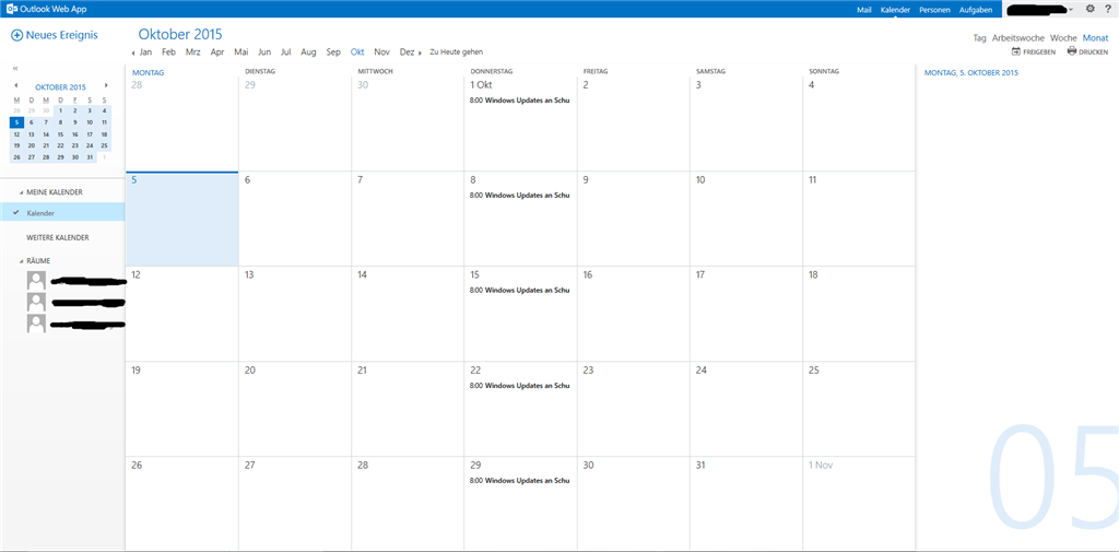 OWA Kalender funktioniert in Edge nicht