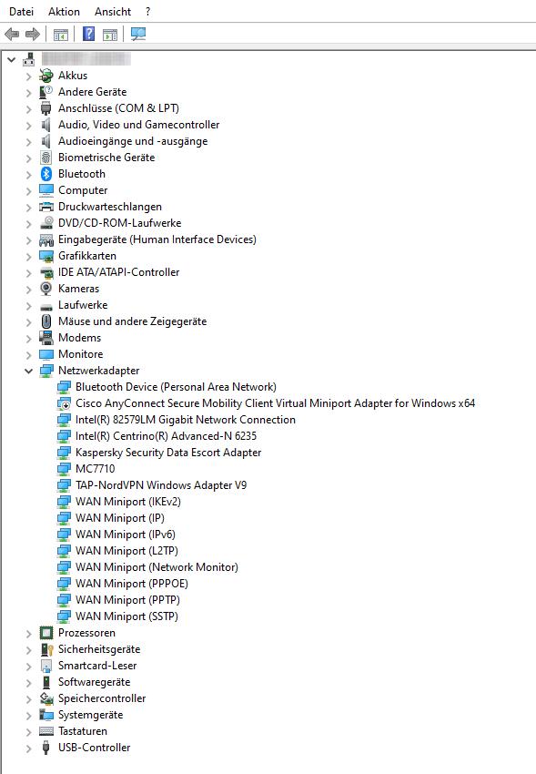 WLAN Adapter nicht mehr angezeigt und nutzbar!