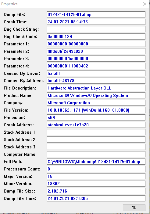 Systemabsturz bei Benutzerinaktivität, BSOD