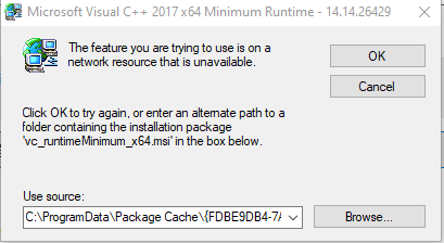 Fehlermeldung:  vcRuntimeMinimum_amd64