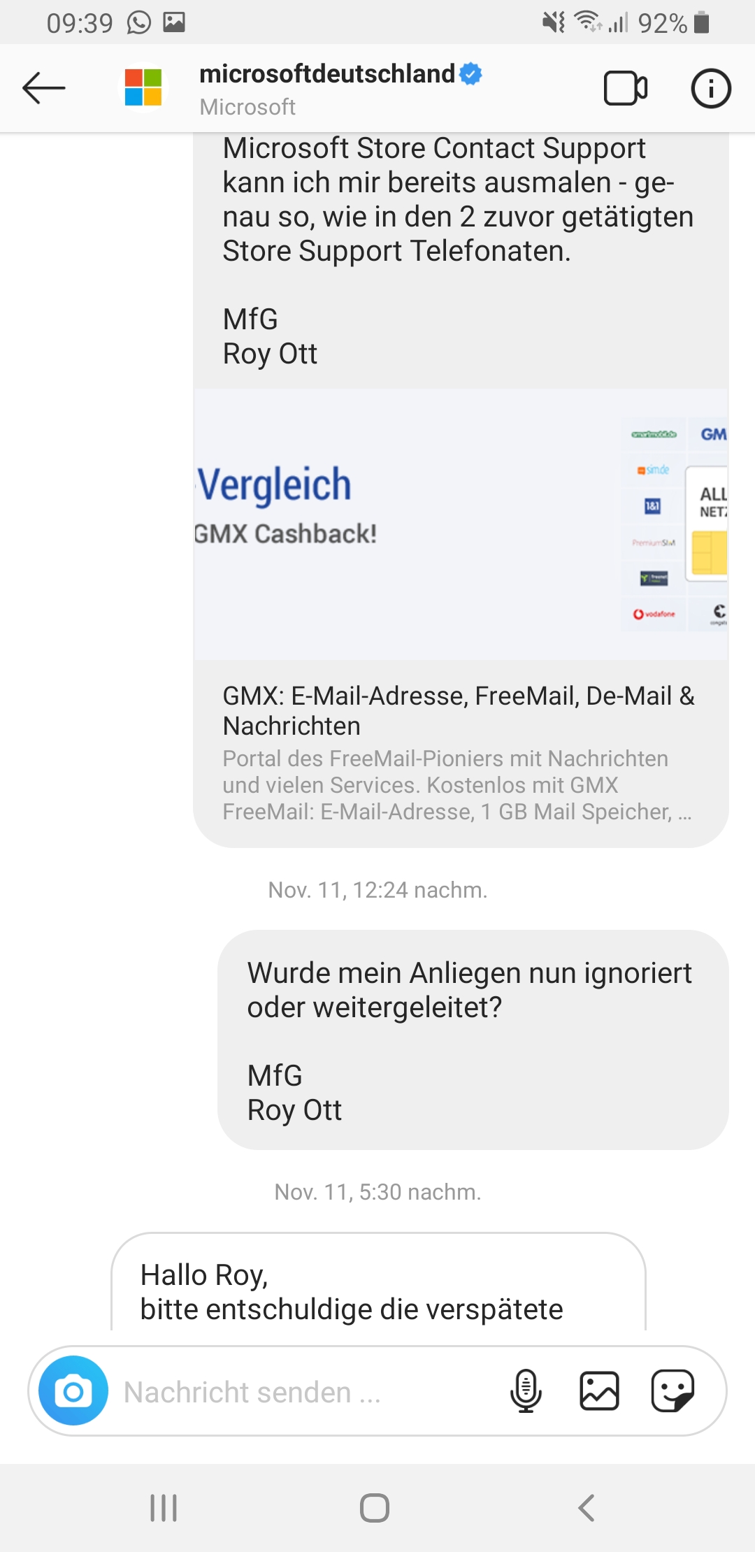 Verfügbarkeit und Kundensupport - ernsthaft?!