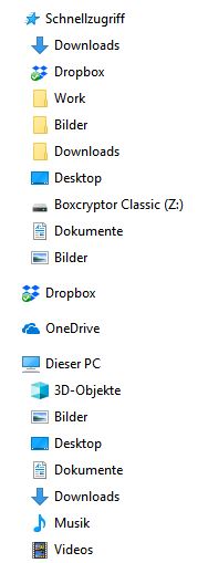 Andere Icons in Schnellzugriffsübersicht des Explorers