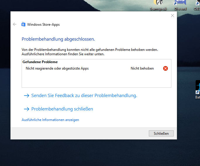 Problem mit Windows 10 Apps