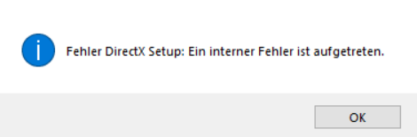 DirectX Setup interner Fehler