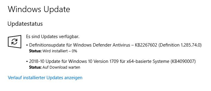 2018-10 Update für Windows 10 Version 1709 für x64-basierte Systeme (KB4090007)
