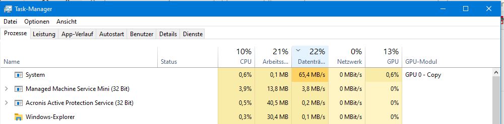 Was macht das Windows10 System gleich nach dem PC-Start auf der zweiten Festplatte?