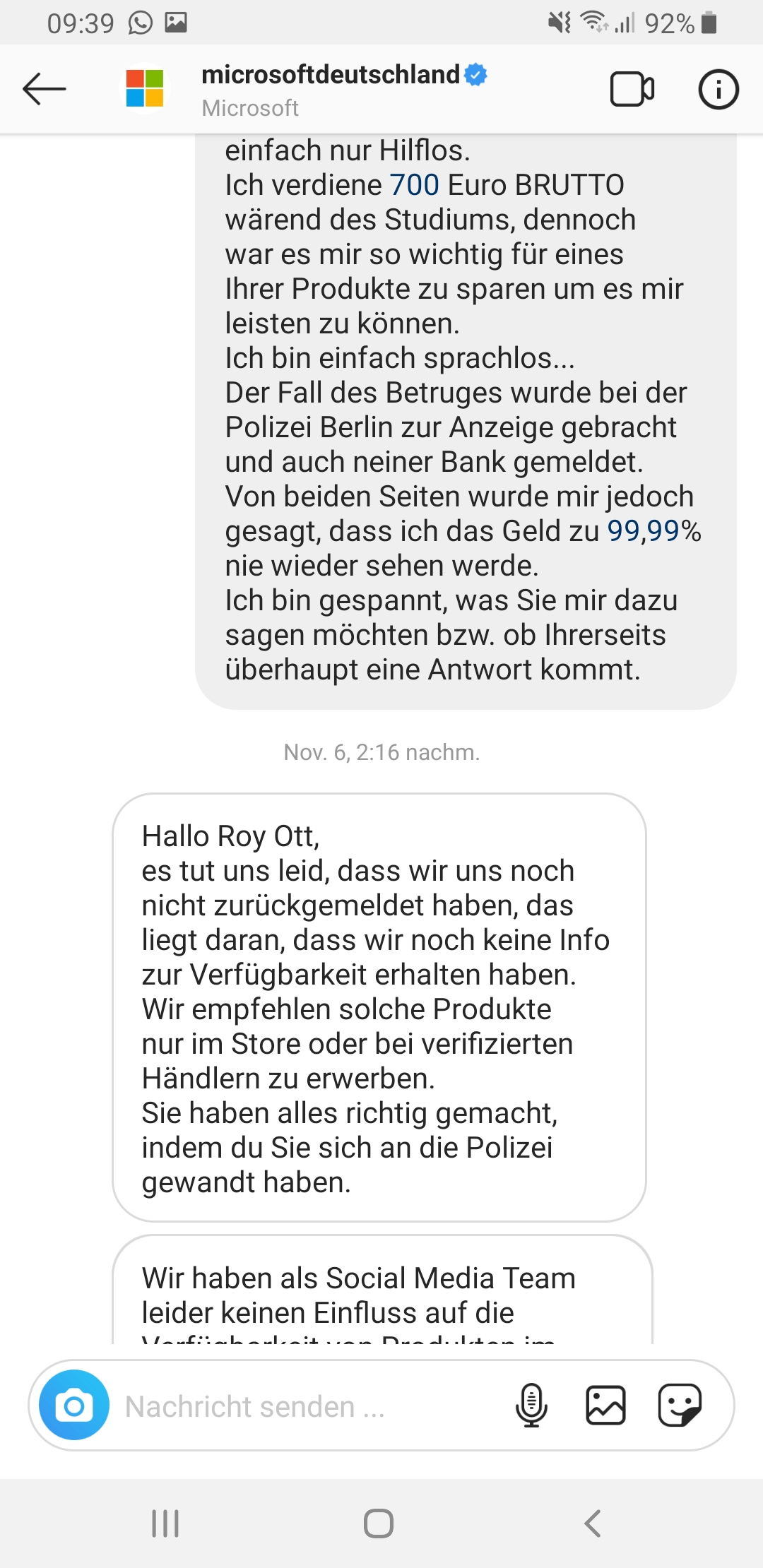 Verfügbarkeit und Kundensupport - ernsthaft?!