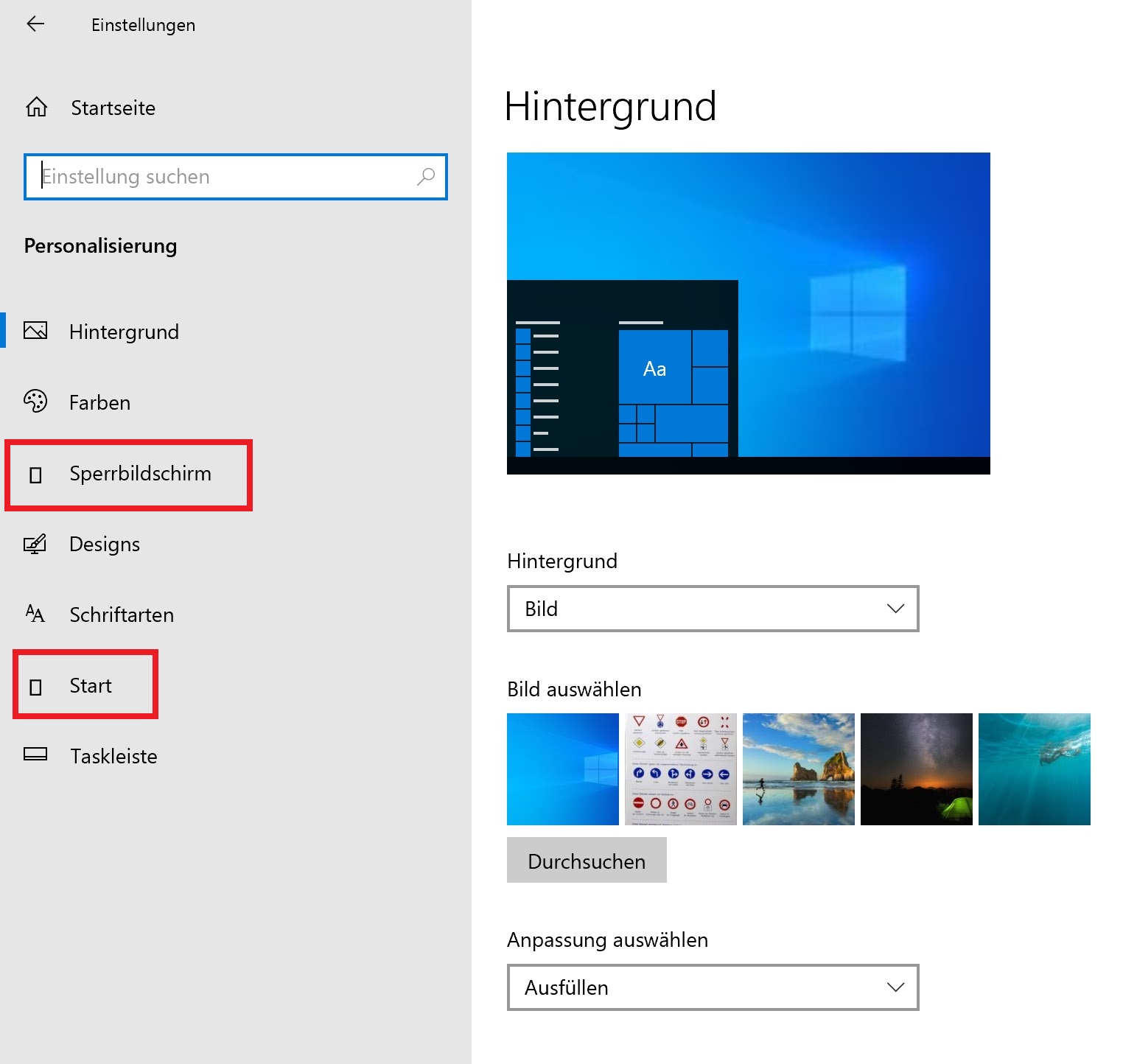 Windows Icons werden nicht angezeigt - Rechteck als Platzhalter