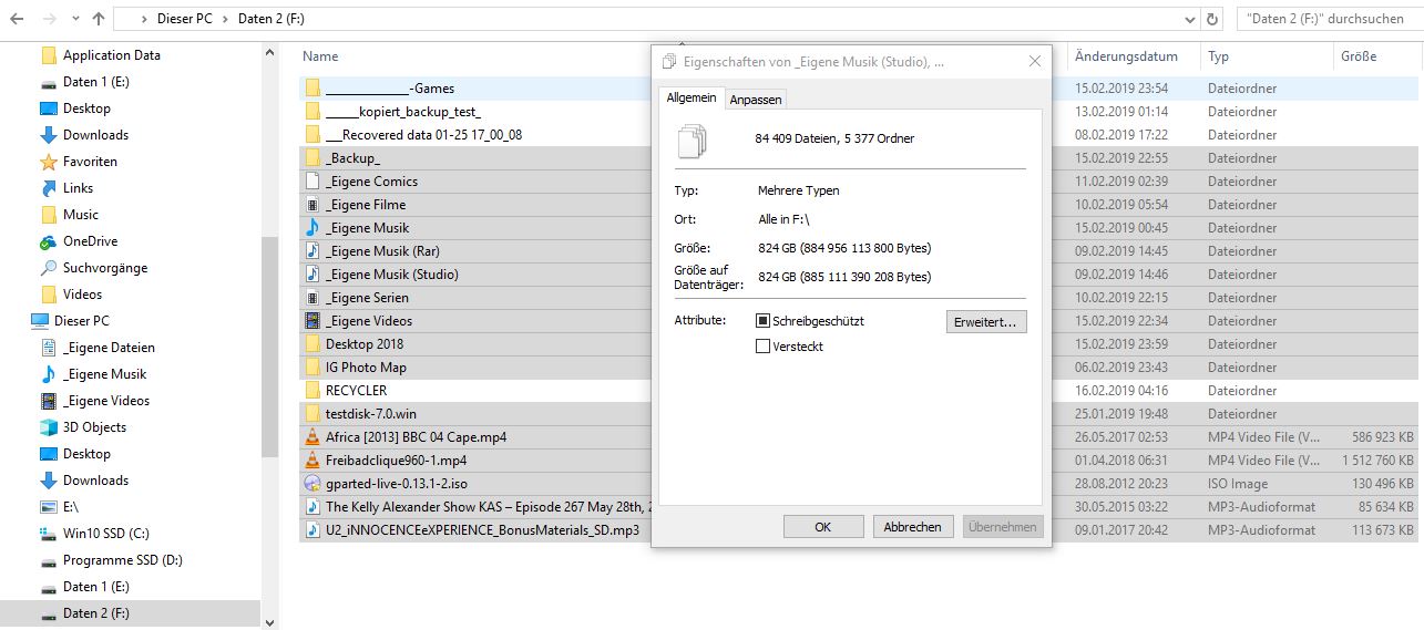 Win 10 Eigenschaften von Ordnern werden falsch angezeigt