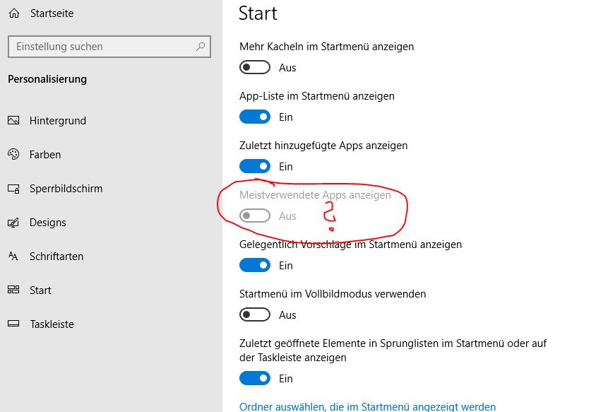 Startmenü und Apps
