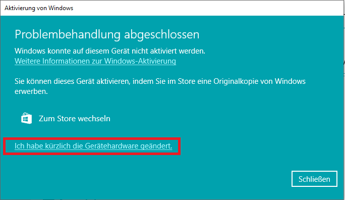 Windows 10 lässt sich trotz verknüpftem Microsoft Account nicht auf neuer Hardware aktivieren