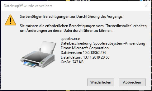 WIN 10 64 bit professional: Druckerproblem